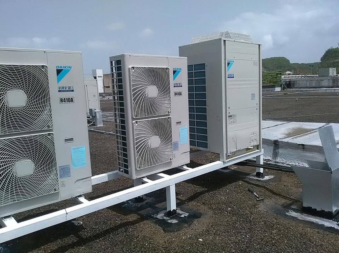 industrial ac units installed on the ground